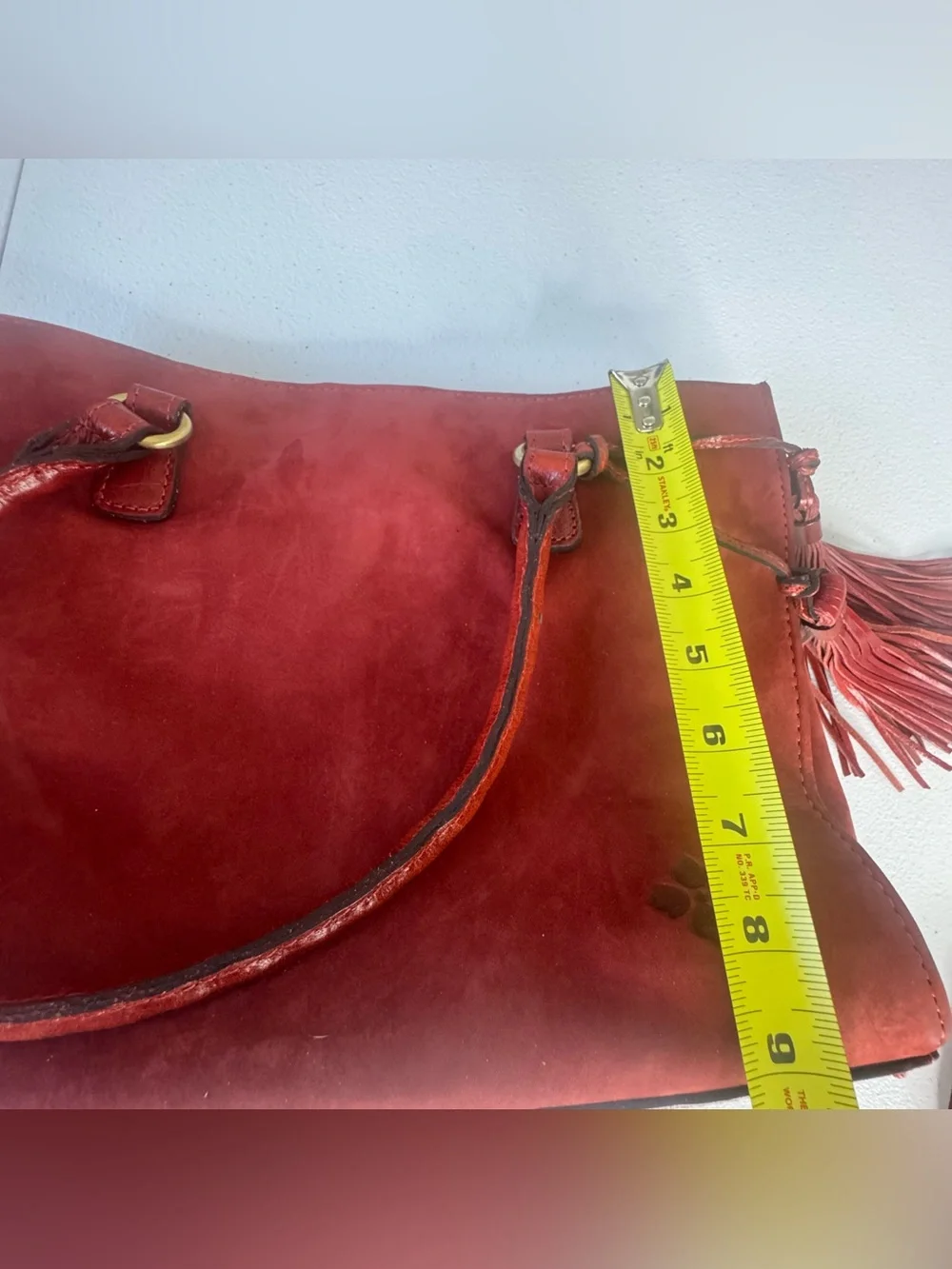 Patricia Nash Leather Primrose Satchel FOX (Reddish) Italian Nubuck Handbag